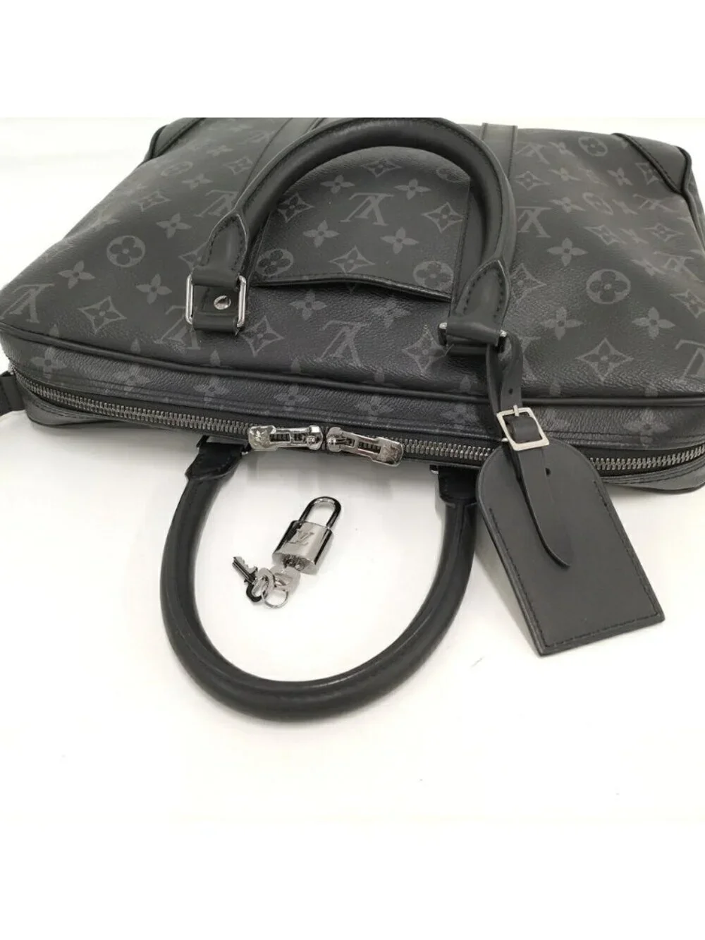 Louis Vuitton Porte Documents Voyage 2-Way Handbag Monogram Eclipse Black